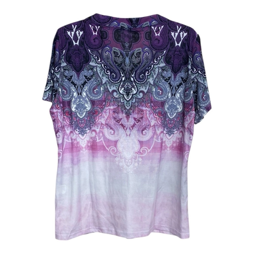 New Purple and Blue Graphic Polo T-Shirt - Picture 3 of 12